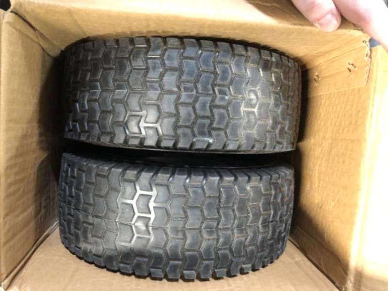 Photo 3 of **2 Pack 13x5.00-6 Tube Type Turf Tread Tire -2 Ply (on Rim) 3/4" x 3" CH/Hub Length