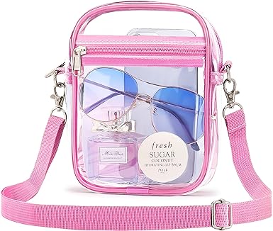 Photo 1 of **2 Pack** Mossio Clear Crossbody Bag Stadium Approved, Transparent Messenger Shoulder Bag 