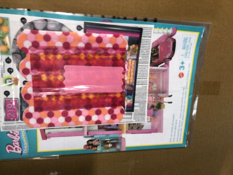 Photo 1 of Barbie DreamHouse Dollhouse with 70+ Accessories, Working Elevator & Slide, Transforming Furniture, Lights & Sounds Wheelchair Accessible Elevator