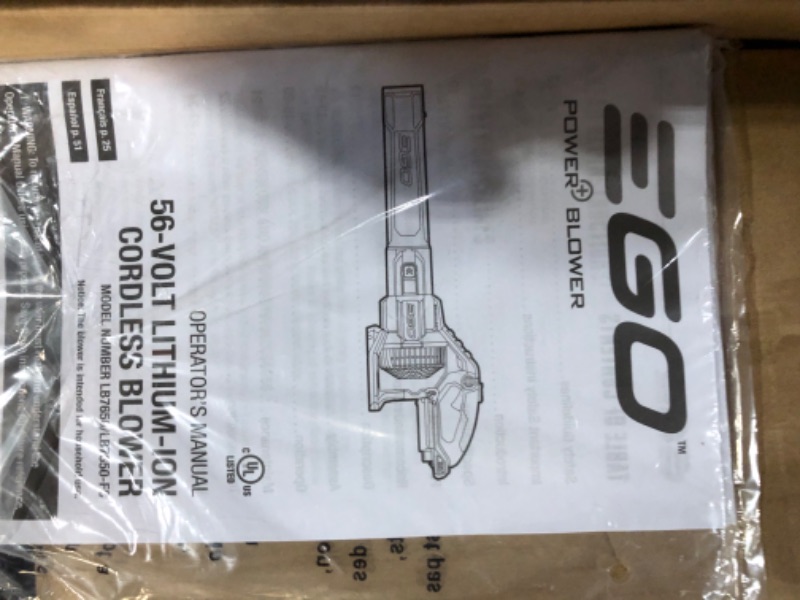 Photo 5 of (NON-REFUNDABLE) EGO Power+ LB7654 765 CFM Variable-Speed 56-Volt Lithium-ion Cordless Leaf Blower 