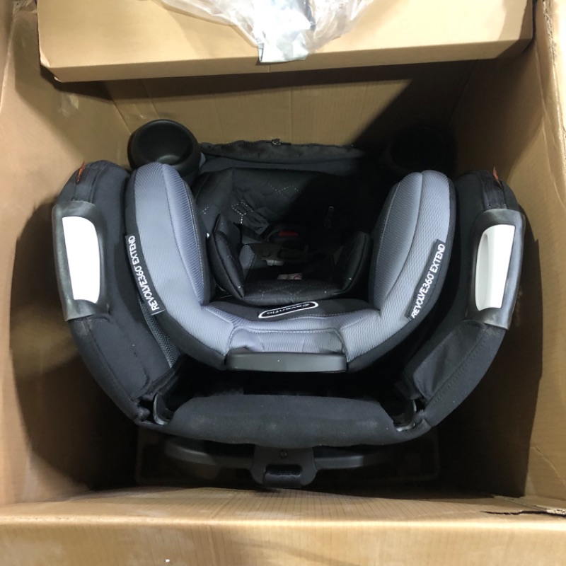 Photo 2 of **SEAT DETACHED FROM BASE** Evenflo Revolve 360 Extend All-in-One Rotational Car Seat with Quick Clean Cover (Revere Gray)