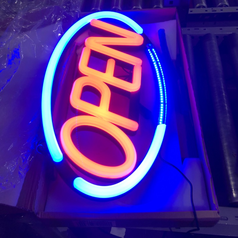 Photo 2 of **DAMAGED** Open Neon Sign Lights 18'x 8.7' Big LED Wall Light Art 