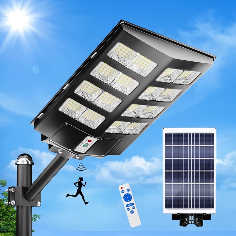 Photo 1 of 1000W Solar Street Light Outdoor Waterproof, 128000LM Solar Parking Lot Lights
