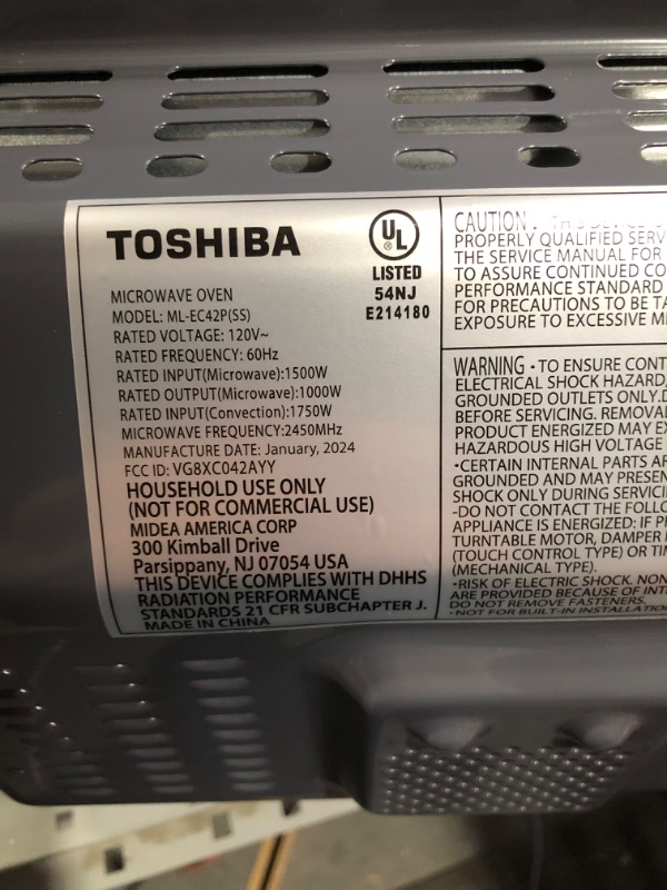 Photo 5 of TOSHIBA 4-in-1 ML-EC42P(SS) Countertop Microwave Oven and Air Fryer