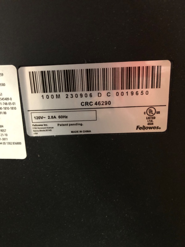 Photo 1 of **NON-FUNCTIONING** Fellowes AutoMax 100M Auto Feed Shredder, Black, 26.4" x 15.4" x 14.6"