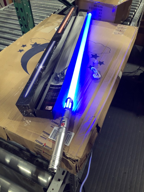 Photo 3 of ELESKOCO Smooth Swing Light Sabers for Adult Heavy Dueling Silver