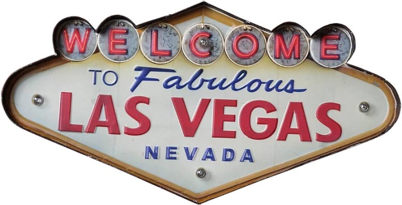 Photo 1 of Metal LED Sign Decorative Bar LED Metal Wall Light Sign (LAS VEGAS)