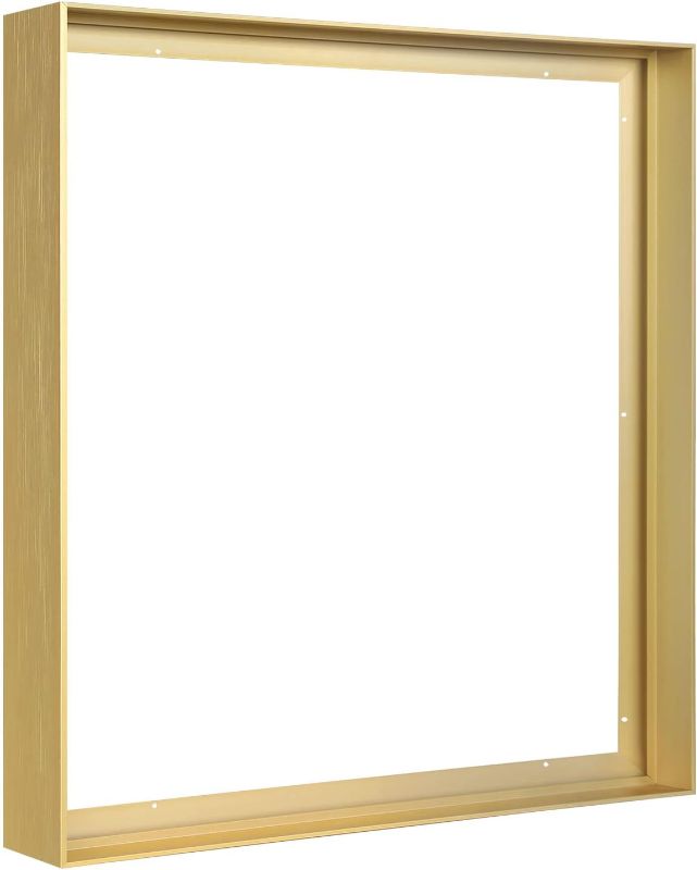 Photo 1 of **BROKEN** FOLKOR Gold Floating Frame for 30x40 Canvas Paintings, DIY Metal Canvas Frame with 1.5" Deep, 30x40" Gold