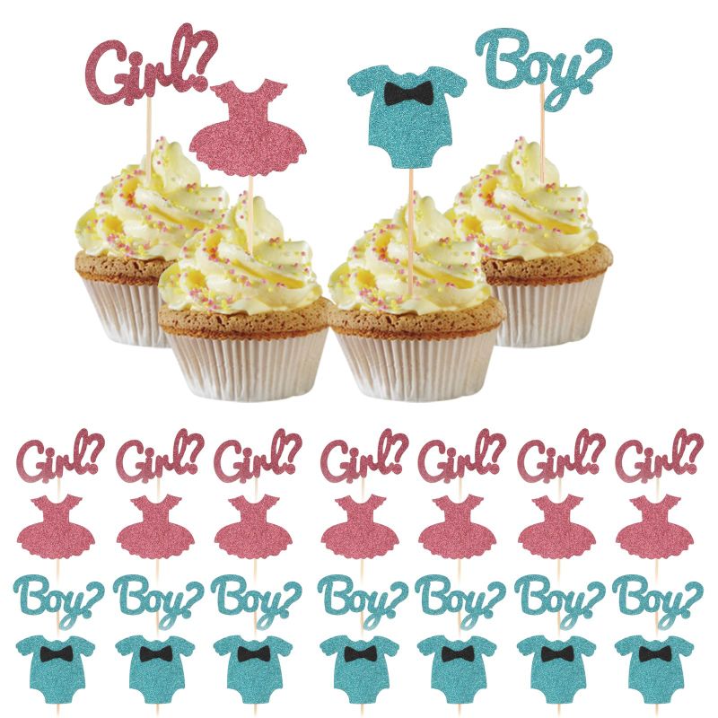 Photo 1 of **NON-REFUNDABLE BUNDLE OF 2** 36PCS Gender Reveal Cupcake Toppers