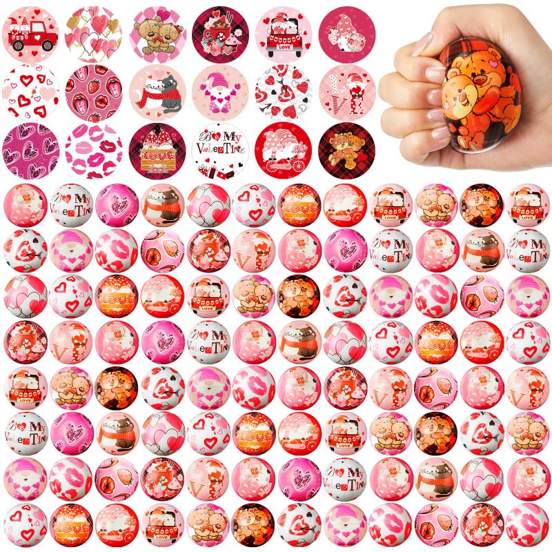 Photo 1 of 108 Pcs Valentine's Day Stress Balls Bulk 2.5inch Squeeze Balls