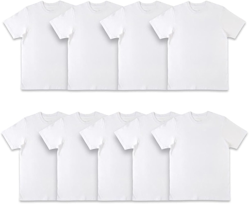 Photo 1 of Crew Neck Men's T-Shirts 9-Pack Packaged, Classic Fit Knit Jersey Mens Undershirts