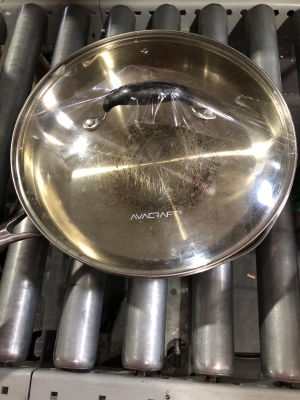 Photo 2 of **AS-IS - SCRATCHED** AVACRAFT 18/10 10 Inch Stainless Steel Frying Pan with Lid