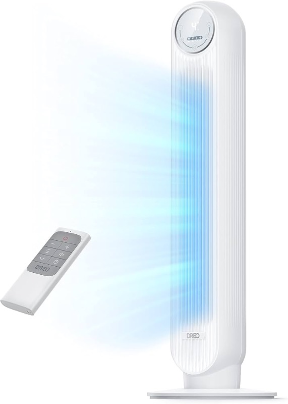 Photo 1 of Dreo Tower Fan for Bedroom, 25ft/s Velocity Quiet Floor Fan