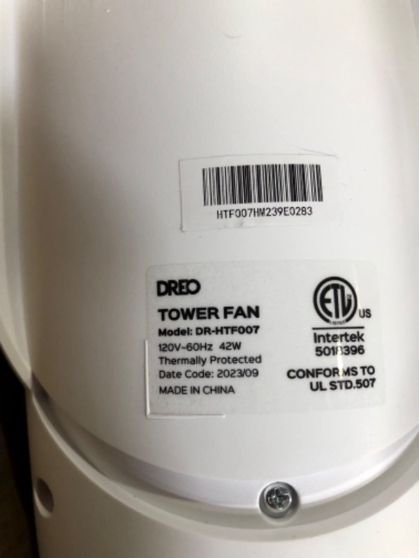 Photo 4 of Dreo Tower Fan for Bedroom, 25ft/s Velocity Quiet Floor Fan