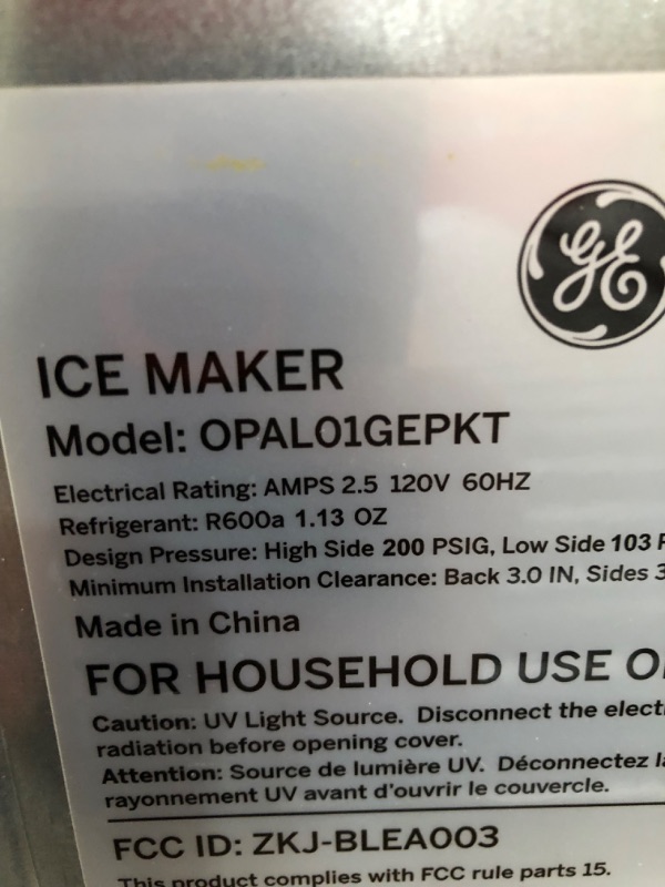 Photo 4 of [FOR PARTS, READ NOTES] NONREFUNDABLE
GE Profile™ Opal™ 2.0 Nugget Ice Maker with 1 gallon XL side tank