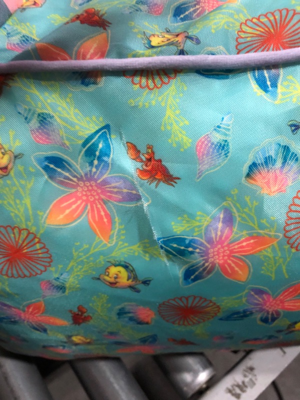 Photo 3 of Idea Nuova Disney Little Mermaid Kids and Toddler Canvas Bean Bag Chair with Piping & Top Carry Handle