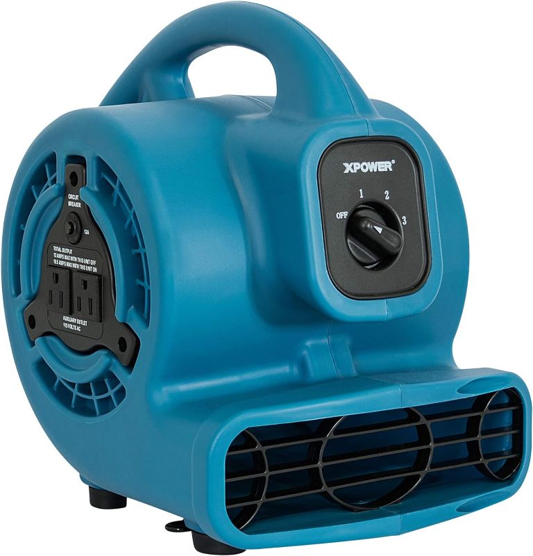 Photo 1 of XPOWER P-80A Mini Mighty 138 W 600 CFM Centrifugal Air Mover Blue