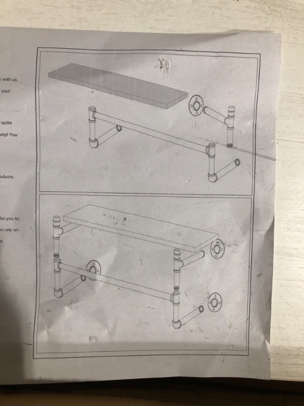 Photo 2 of **MAY BE MISSING PARTS**REENSTELL Clothes Rack with Top Shelf, 41in Industrial Pipe Wall Mounted Garment Rack