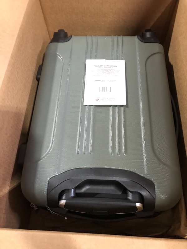 Photo 2 of Travelers Club Chicago Expandable Luggage, Thyme Green, 20" Carry-On  Thyme Green