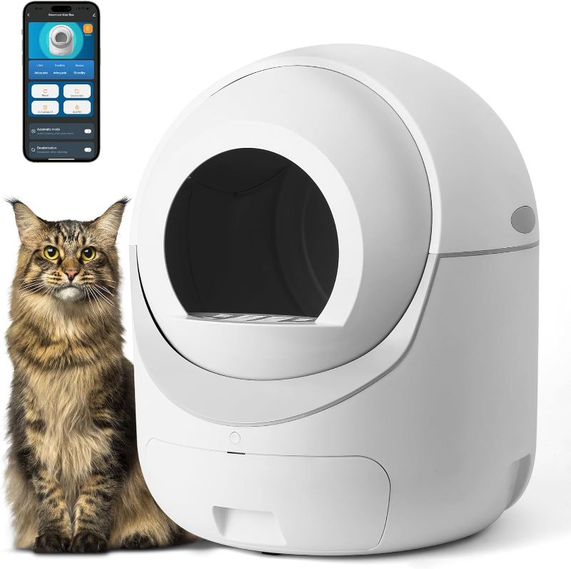 Photo 1 of **AS-IS UNABLE TO TEST** Self Cleaning Cat Litter Box - 85L Extra Large Automatic Cat Litter Box Self Cleaning for Multiple Cats