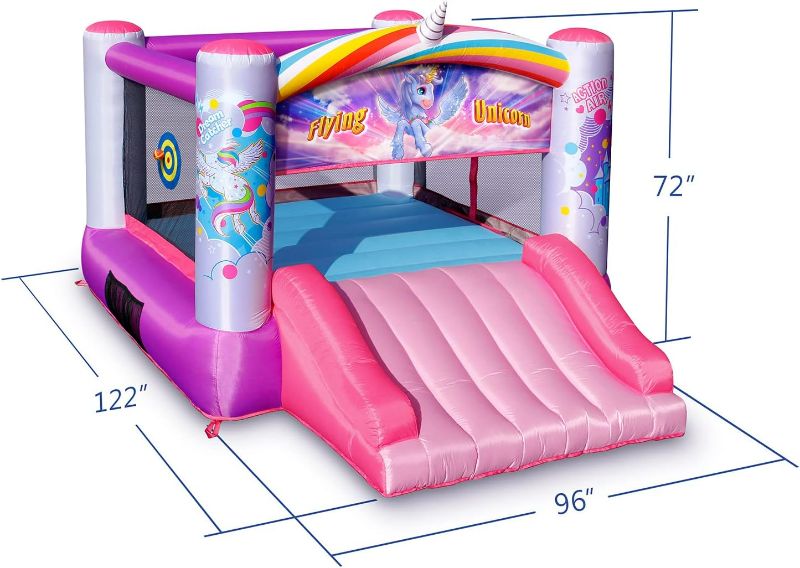 Photo 4 of **UNABLE TO TEST** Action Air Bounce House, Princess Inflatable Bounce House with Blower, Pink Bouncy House