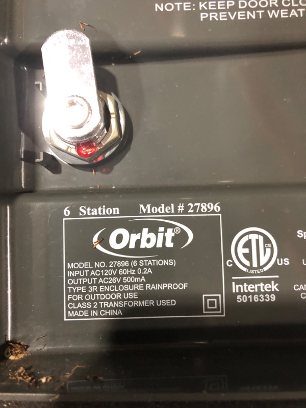 Photo 3 of **NOT IN PACKAGING**
Orbit 6-station Indoor/outdoor Sprinkler Timer Model 27896