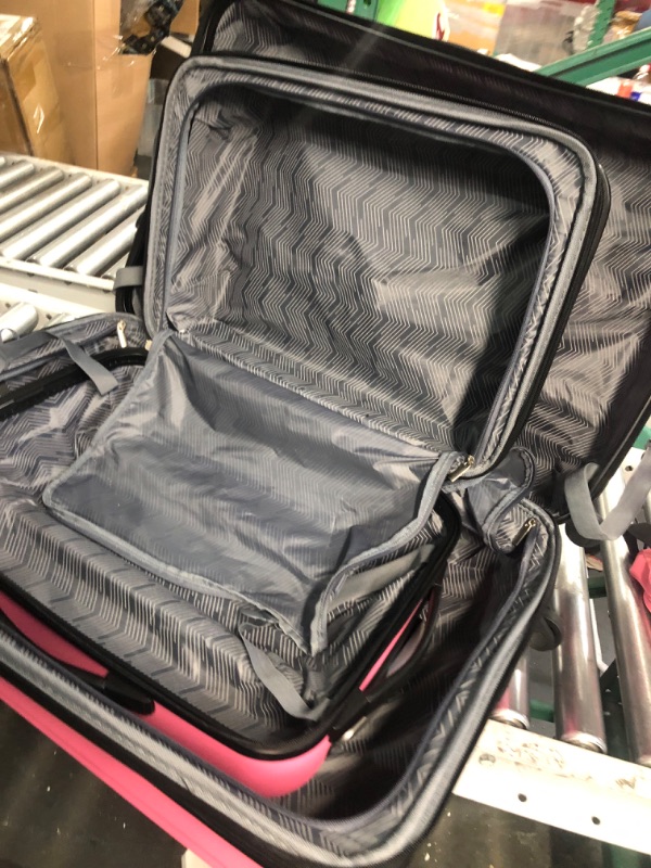 Photo 4 of **only 4 pieces***missing one hard case**Travelers Club Chicago Hardside Expandable Spinner Luggage, Hot Pink, 5 Piece Set 5 Piece Set Hot Pink