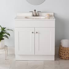 Photo 1 of **damage on side see pictures****Project Source 30-in White Single Sink Bathroom Vanity with White Cultured Marble Top