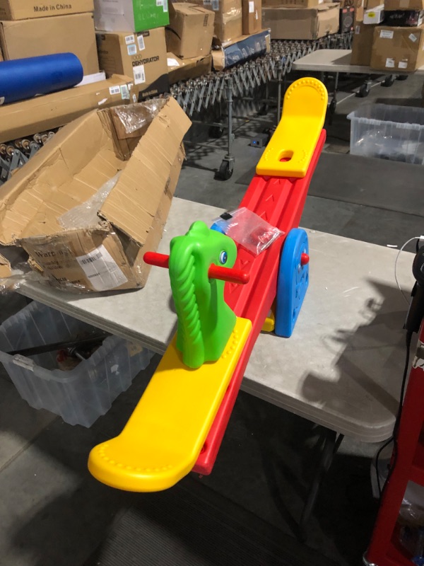 Photo 2 of ***USED - MISSING PARTS - SEE COMMENTS***
Hey! Play! Seesaw – Teeter Totter Backyard or Playroom Equipment with Easy-Grip Handles for Toddlers and Children – Indoor or Outdoor Rocker Toy