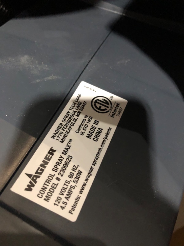 Photo 4 of ***MISSING SPRAY NOZZLE - UNABLE TO TEST***
Wagner Spraytech 0518080 Control Spray Max HVLP Paint or Stain Sprayer & C900038.M Large Spray Shelter with Built-in Floor & Screen, Portable Paint Booth for DIY Spray Painting, Hob Control Spray Max + Spray She