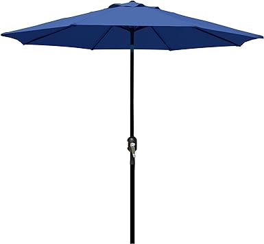 Photo 1 of ***DAMAGED - CARRYING CASE TORN - NO PACKAGING - PARTS LIKELY MISSING***
Blissun 9' Outdoor Patio Umbrella, Outdoor Table Umbrella, Yard Umbrella, Market Umbrella with 8 Sturdy Ribs, Push Button Tilt and Crank