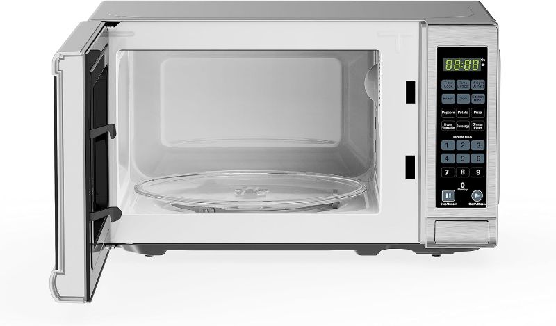 Photo 3 of (READ FULL POST) BLACK+DECKER EM720CB7 Digital Microwave Oven with Turntable Push-Button Door, Child Safety Lock, 700W, Stainless Steel, 0.7 Cu.ft