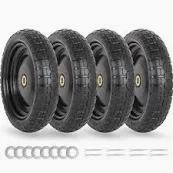 Photo 1 of GICOOL 13" Flat-free Solid Tire and Wheel Replacement 13"-4 Pack