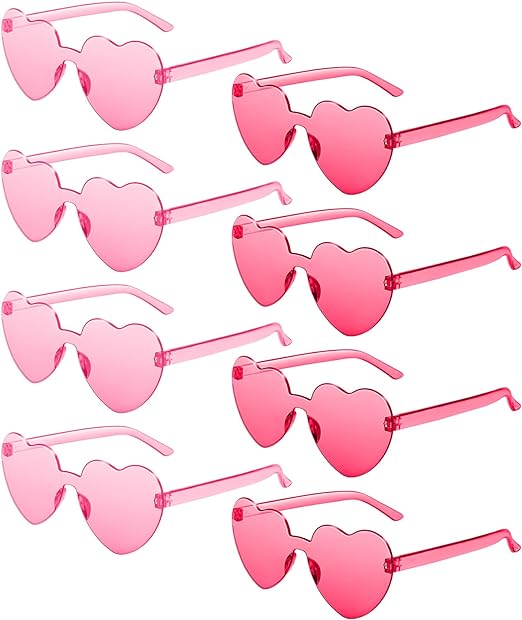 Photo 1 of **STOCK IMAGE IS A REFERENCE ONLY**  Chicpop Heart Shaped Sunglasses Candy Color Rimless Fun Heart Sunglasses for Women Men Party Favors