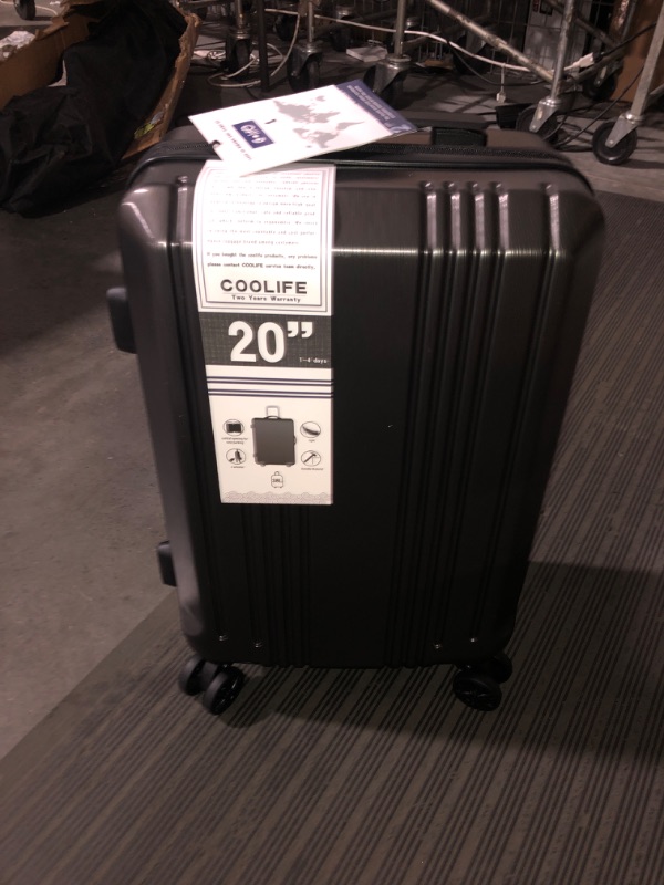 Photo 2 of (READ FULL POST) Coolife Luggage Suitcase PC+ABS with TSA Lock Spinner Carry on Hardshell Lightweight (grey, S(20in_carry on)) 