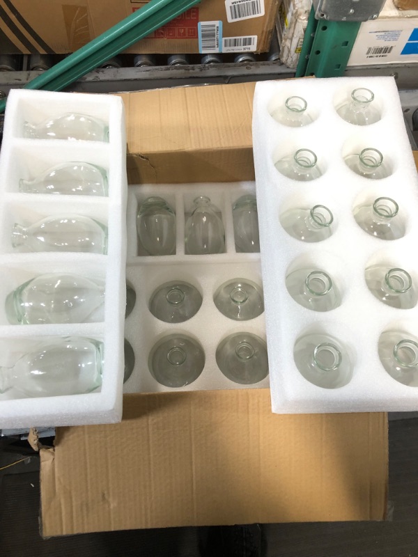 Photo 3 of 28 Clear  Vases in Bulk, Glass Small Bud Vase for Centerpieces,