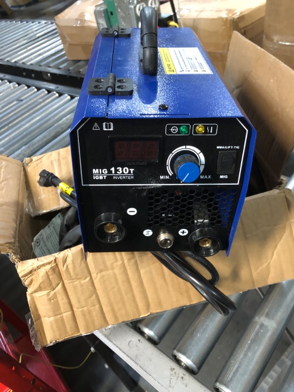 Photo 4 of **DOES NOT TURN ON PARTS ONLY NONREFUNDABLE
130A MIG Welder, 3-in-1 Flux Core Welder, MIG/Lift TIG/Stick Welding Machine 110v with Synergic Control, IGBT Inverter Portable Gasless Welder Equipment with Welding Gun and 1lb Welding Wire 3-in-1 MIG130T