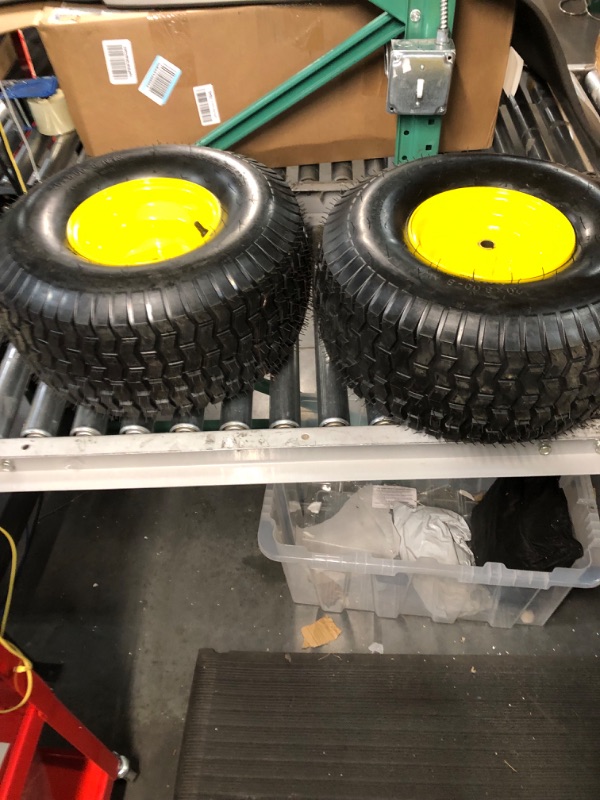 Photo 1 of Hoosier Wheel 20x8.00-8 Lawn Mower Wheels - Set of 2 - Fits on 3/4 Inch Axle