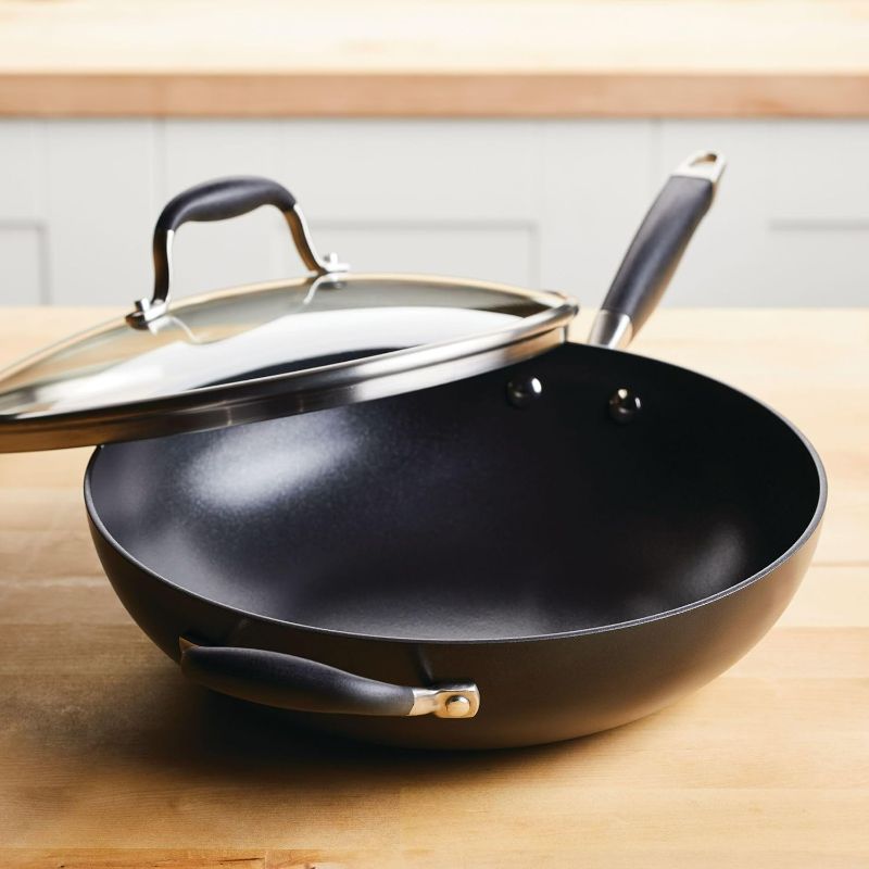 Photo 1 of (READ FULL POST) Anolon Advanced Home Hard Anodized Nonstick Deep Frying Pan/Skillet with Lid, 12 Inch, Onyx Everything Pan (12-Inch)