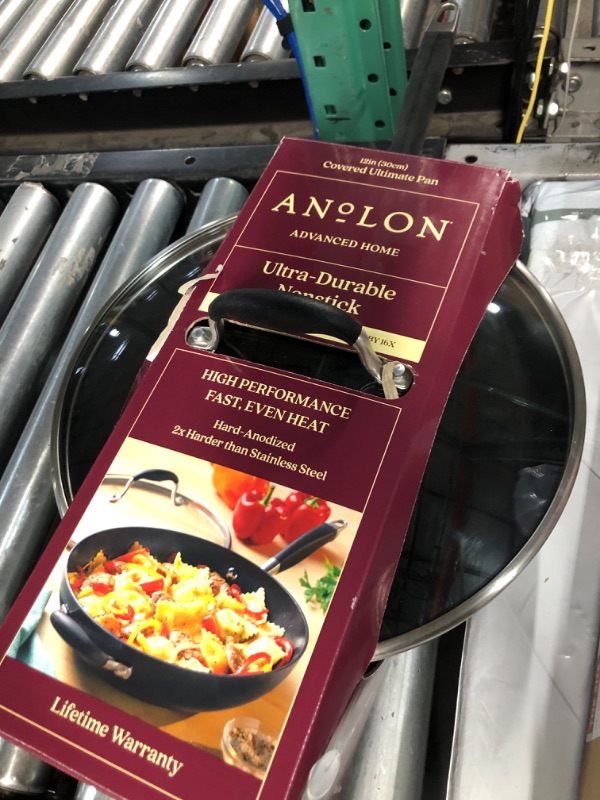 Photo 2 of (READ FULL POST) Anolon Advanced Home Hard Anodized Nonstick Deep Frying Pan/Skillet with Lid, 12 Inch, Onyx Everything Pan (12-Inch)