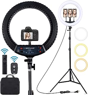 Photo 1 of 18 inch LED Ring Light with Tripod Stand Dimmable Makeup Selfie Ring Light 
