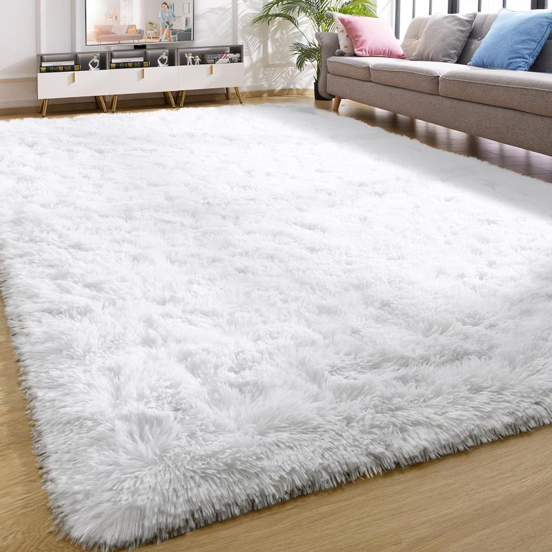 Photo 1 of  Soft Area Fluffy Rug- WHITE- UNKNOWN DIMENSION
