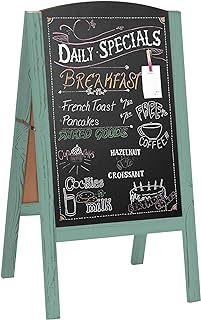 Photo 1 of  **STOCK IMAGE IS A REFERENCE ONLY**  Wooden A-Frame Chalkboard Signs- with marker and easer 
