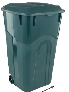 Photo 1 of **DAMAGED: BENT** ECOSOLUTION 32 Gal. Wheeled Outdoor Garbage Can with Lid, ECO Green- PACK OF 1 