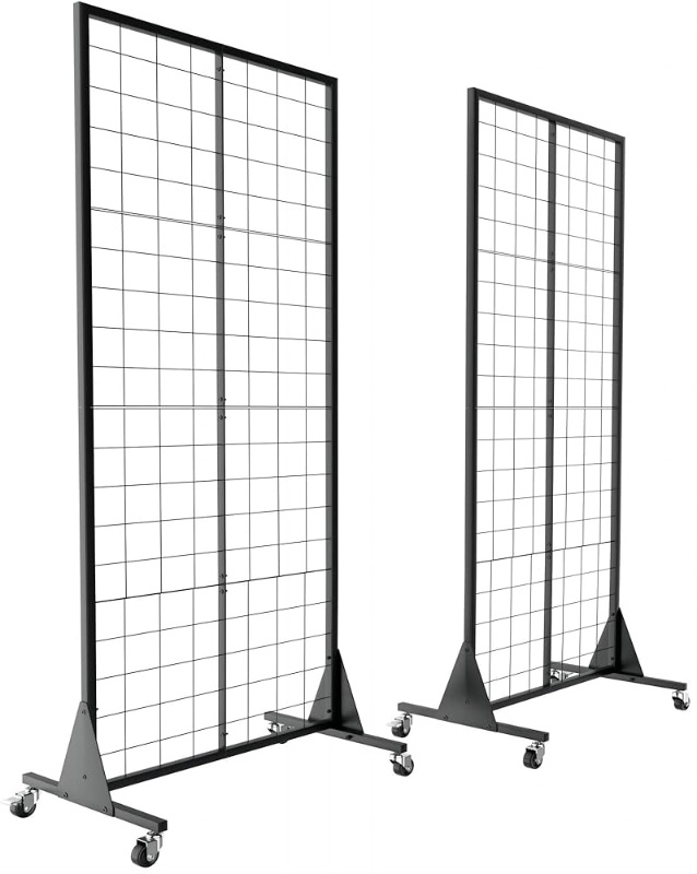 Photo 1 of 2-Pack 2'x5.5' Ft Gridwall Panel Display Stand Heavy Movable