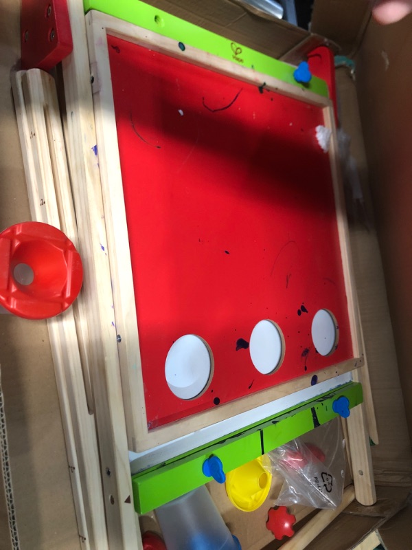 Photo 1 of **USED** Award Winning Hape All-in-One Wooden Kid's Art Easel with Paper Roll and Accessories Cream, L: 18.9, W: 15.9, H: 41.8 inch Single