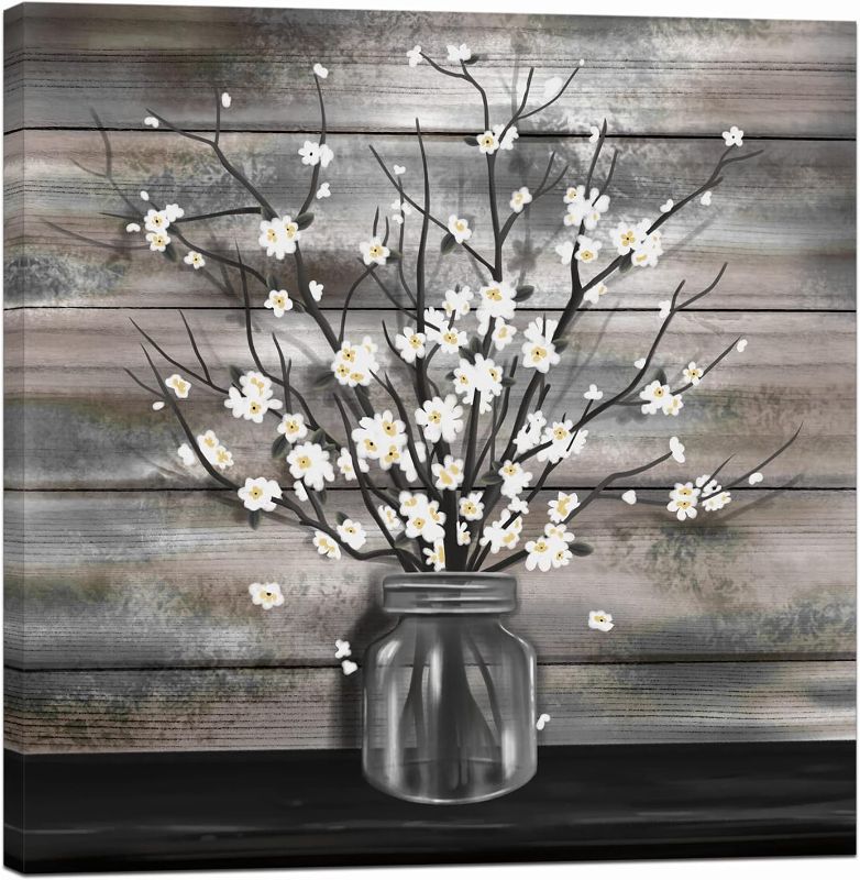 Photo 1 of **STOCK IMAGE IS A REFERENCE ONLY**  Daisy Bloom Bouquet Potted Flowers Abstract Pattern Wall Plaque Art