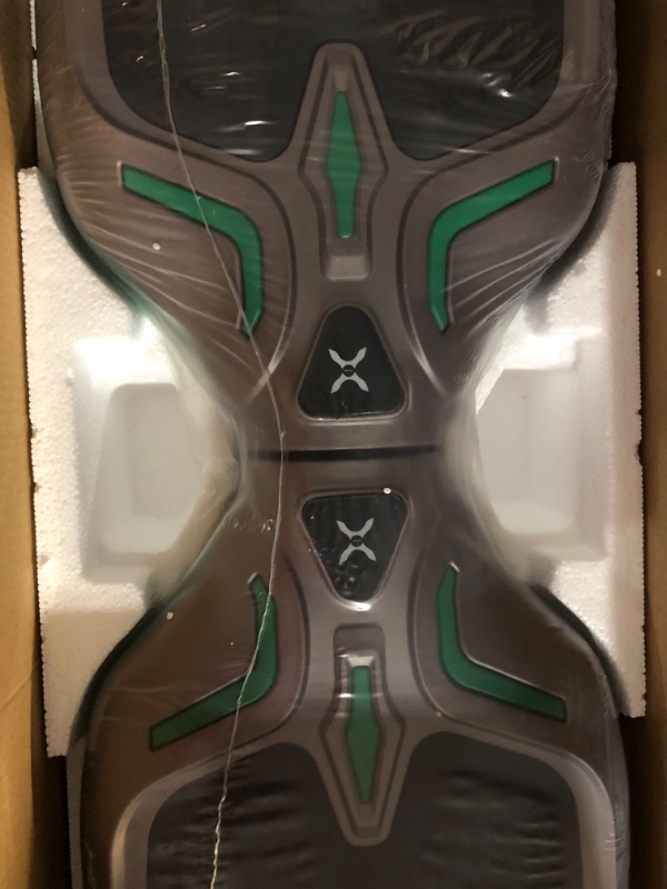 Photo 3 of Hover-1 Electric Self-Balancing Hoverboard with 6.5” Tires, Dual 200W Motors, 7 MPH Max Speed, and 6 Miles Max Range (GREY/GREEN) FOR RIDERS UP TO 220LBS