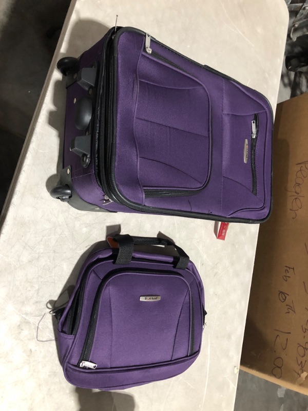 Photo 3 of ***USED - DAMAGED - FRAYED - SEE PICTURES***
Rockland New Generation 2-Piece Lightweight Carry-on Softsided Luggage Set (Purple)