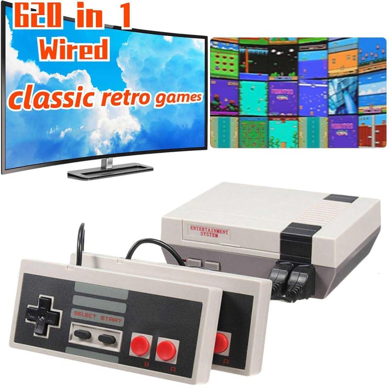 Photo 1 of 
Classic Retro Game Console,Video Game System Build-in 620 Classic Games, AV Output and 2 Classic Wired Controllers.